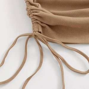 One shoulder Ruched Knot Side Bodycon Dress